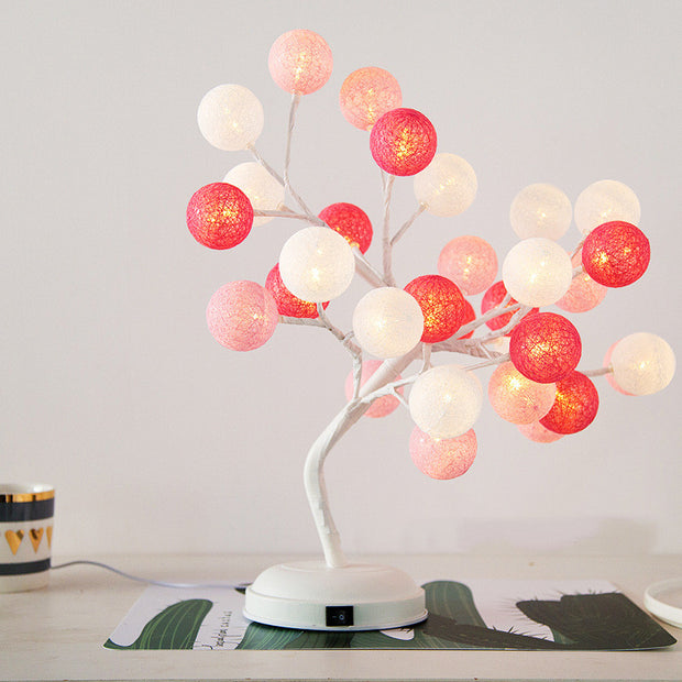 Cotton Ball Tree Lamp