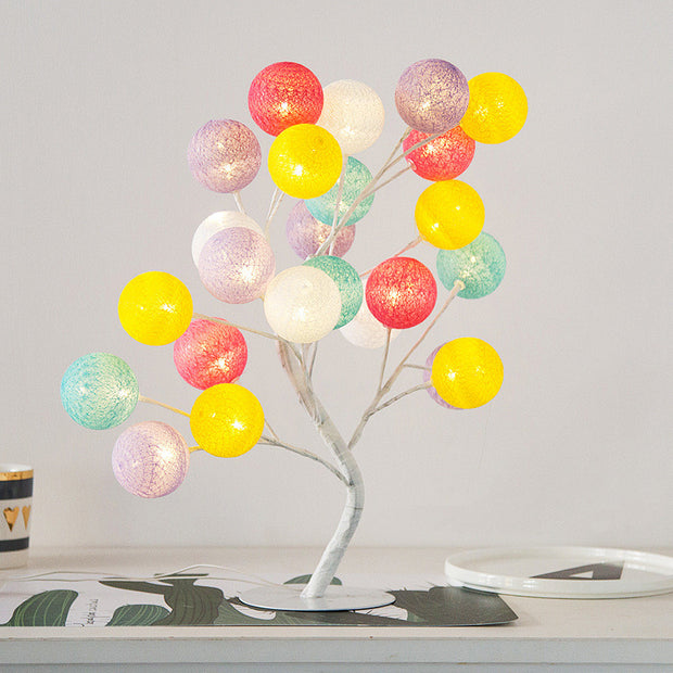 Cotton Ball Tree Lamp