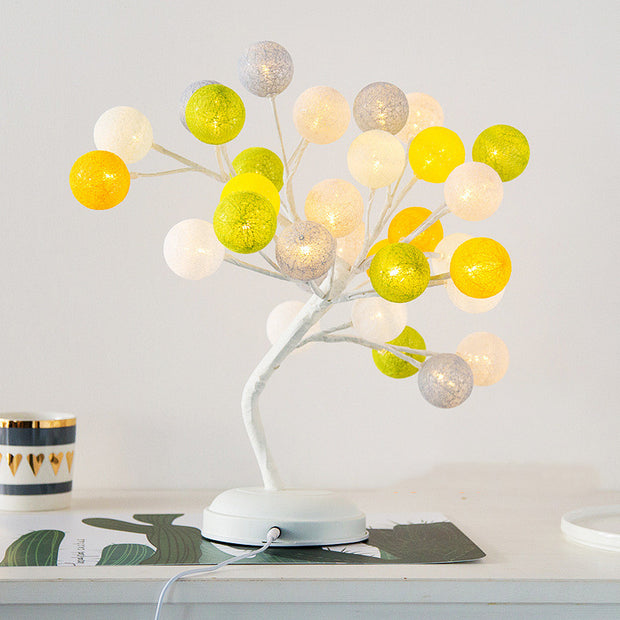 Cotton Ball Tree Lamp