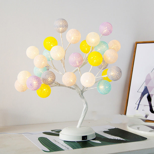 Cotton Ball Tree Lamp