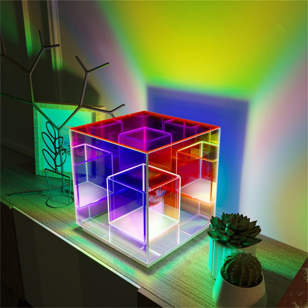 Modern Multi-Colored Cube Light