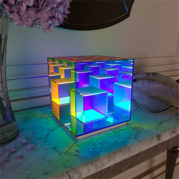 Modern Multi-Colored Cube Light